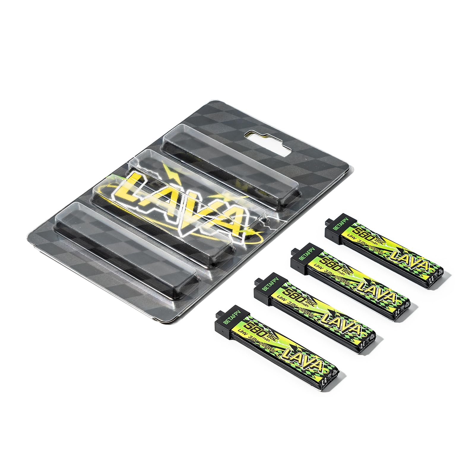 Amazon.com: BETAFPV 4pcs Lava II 1S 580mAh Battery 3.8V 95C LiHV