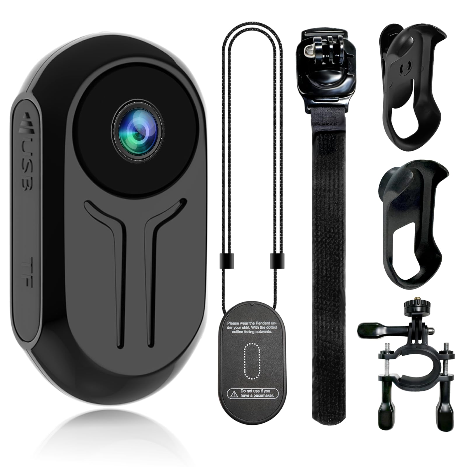 Tkiplay Mini Thumb Sports Action Camera, FHD 1080P Body Camera with Audio, Small Body Cam, Magnetic Wearable POV Vlogging Camera with Night Vision,