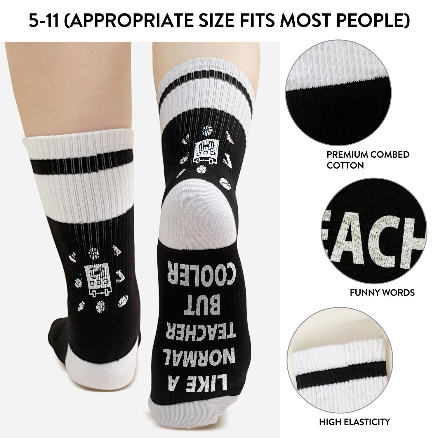Funny Socks for Women Men - PEteacher