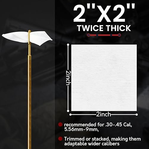 Miniatura 10 de 1400 PCS Gun Cleaning Patches in Plastic Box, Highly Absorbent Gun Cleaning Cloths Lint Free Gun Wipes, 2'' Gun Patches for .22 .30-.45 Cal,