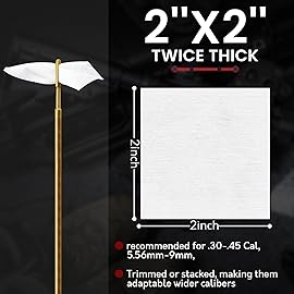 PINGMIC 600 Gun Cleaning Patches in Box, 2 Highly Absorbent Cloth, Lint-Free Gun Patches for .22 to .45 Cal, 5.56/9mm, Firearms Cleaning Supplies Maintenance Accessories