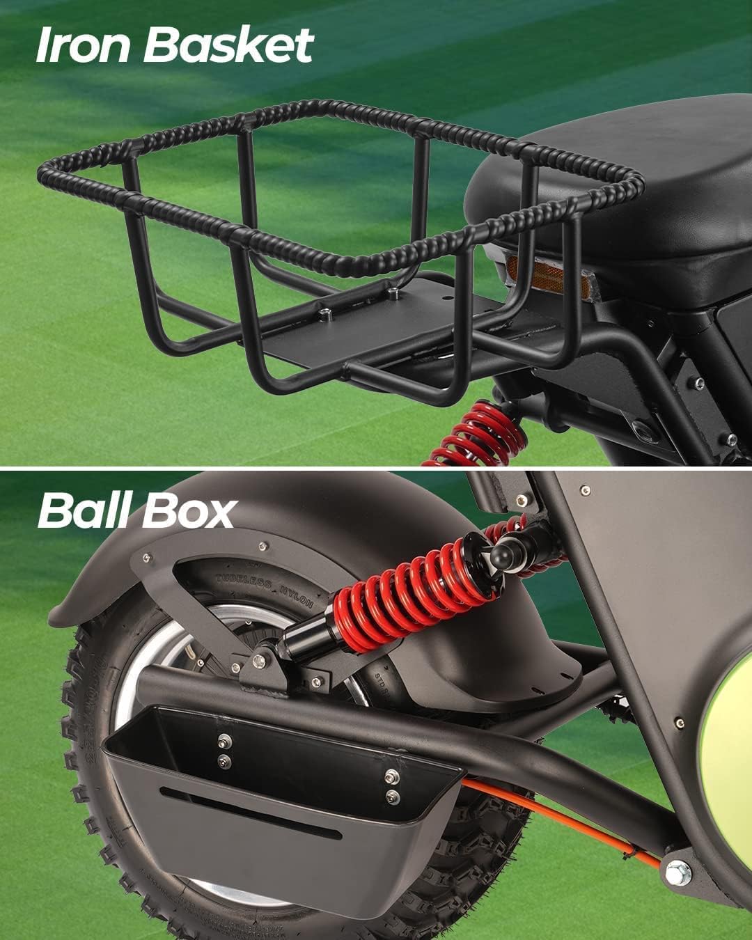 eAhora M6G Electric Golf Cart, 2000W Motor, 60V 25Ah Battery, 24 Miles Range, Golf Ball Box, Big Tires, Perfect for Golf Course Commute