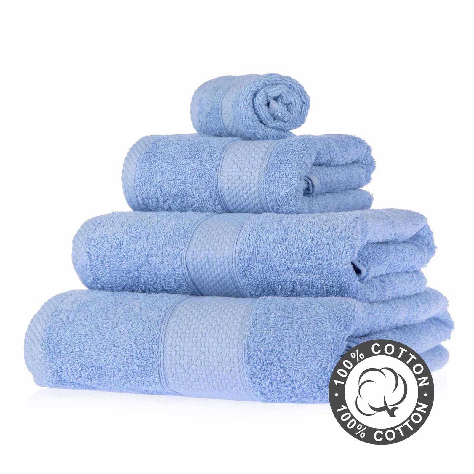 HOMESCAPES Set di 4 biancheria da bagno ultra morbida, 100% cotone