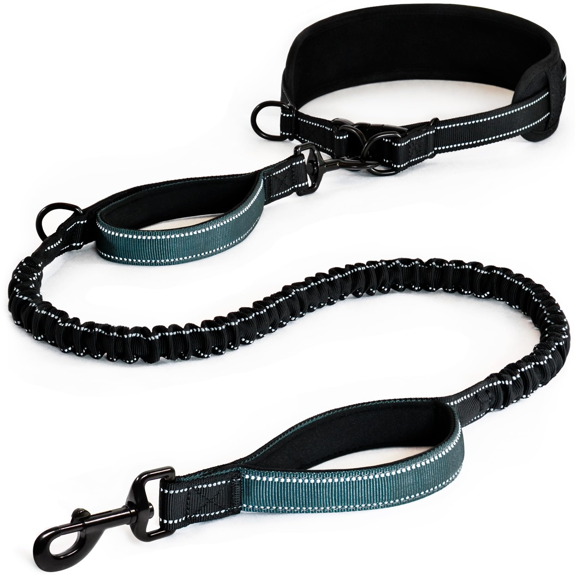 Waist Leash for Dog Walking, Waist Dog Leash for Running, Hands Free with Metal Quick-Release Buckle, Rope Bungee, Neoprene Lumbar Support