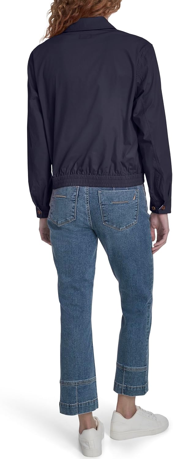 Nautica womens Long Sleeve Cotton Collared Zip Front Jacket - Image 5