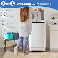 Vista 5 de Lavadora portátil de 15 libras, lavadora y secadora automática completa de 1.9 pies cúbicos con 8 programas de lavado, lavadora compacta