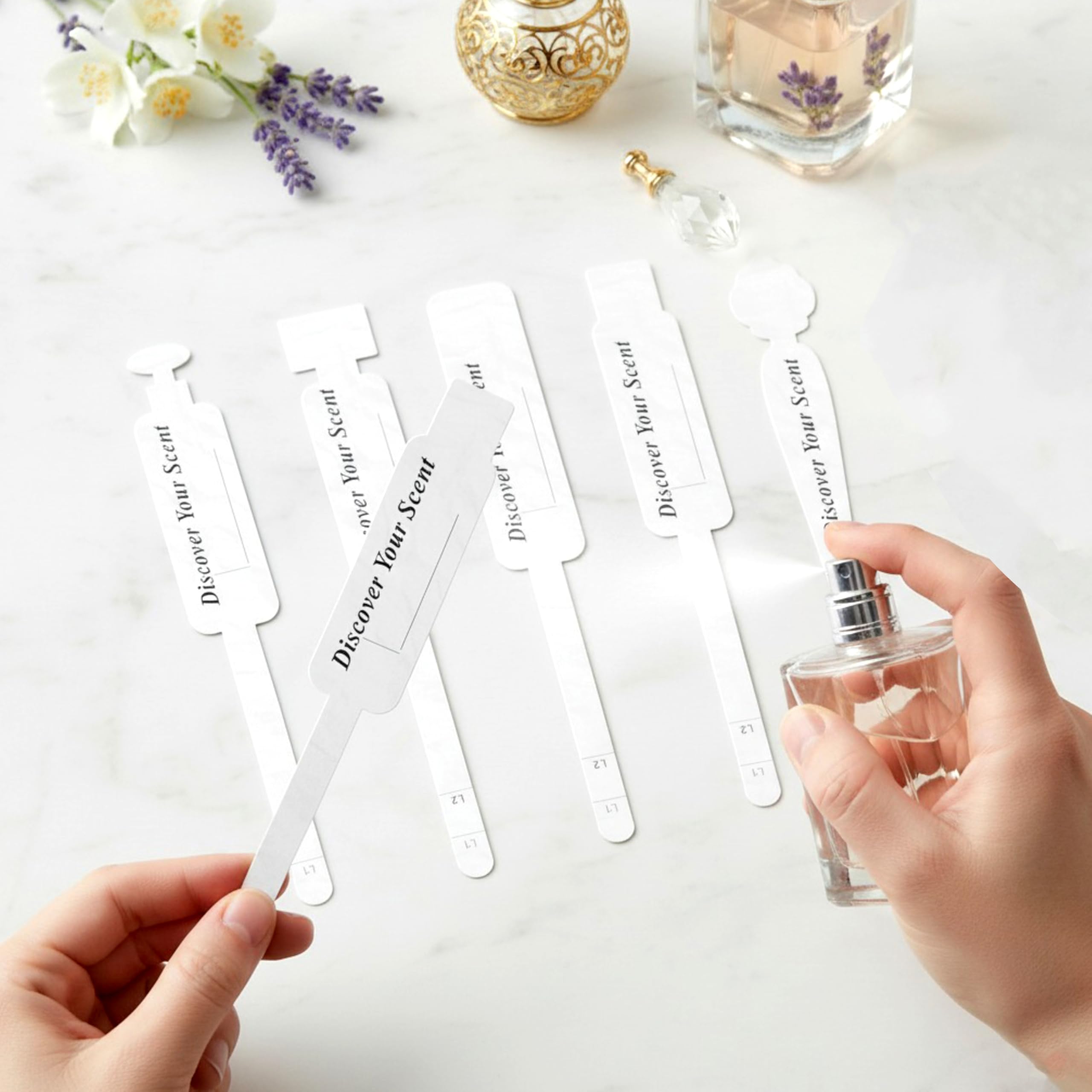 Anne Print Solutions Perfume Tester Strips Paper Test Strips 125 Pcs 5 Design 25 Each Fragrance Testing Paper for Attar Essential Oils Aromatherapy Premium Scent Smelling Strips Blotters-image-15