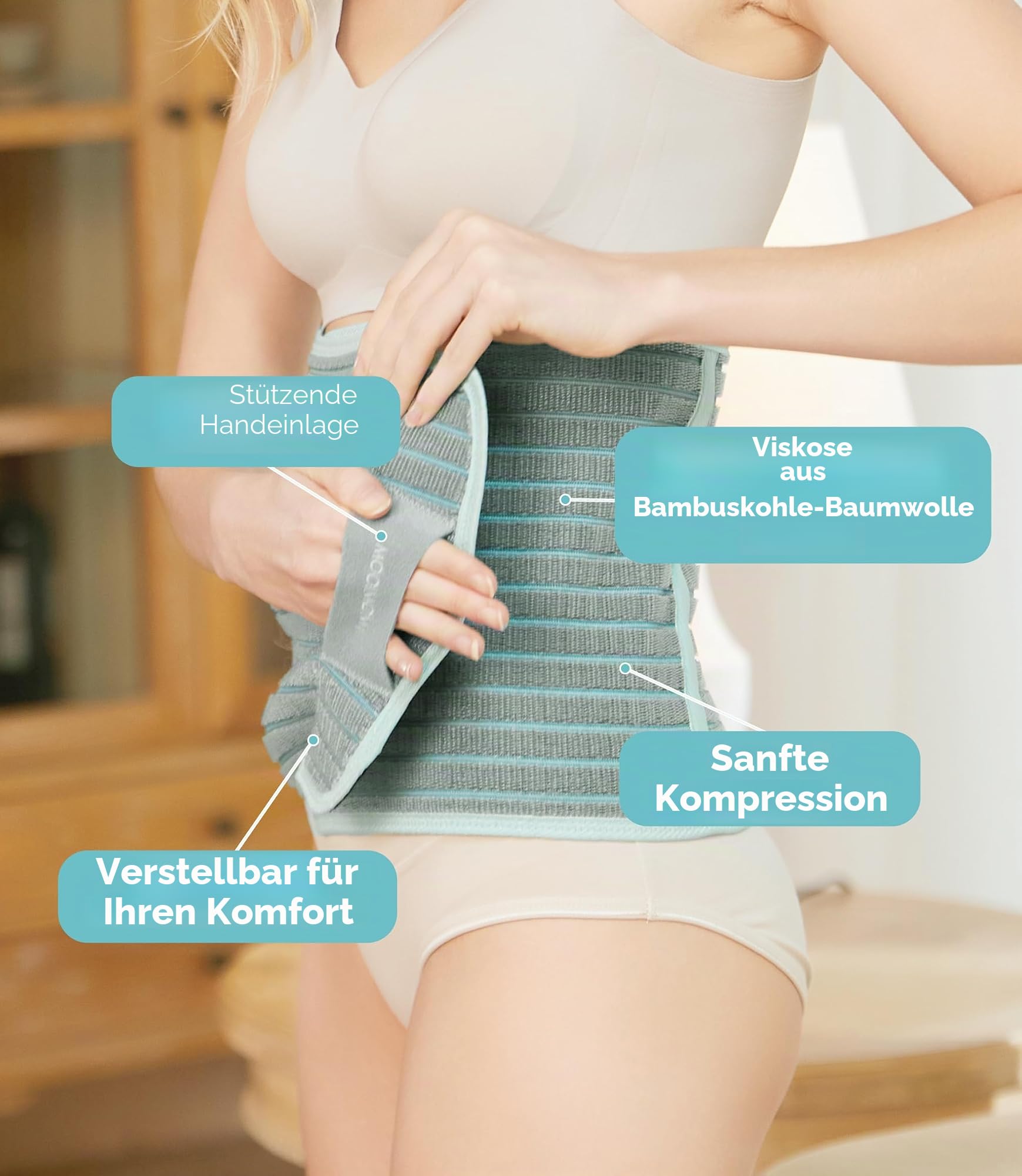 Schwangerschaftsgürtel, 2-in-1, postpartale Bauchbänder für schwangere Frauen, Schwangerschaft, Rückenschmerzen, Beckenstütze, C-Abschnitt, Erholung, Taillenbinder, Grau, L, Premium-Viskose