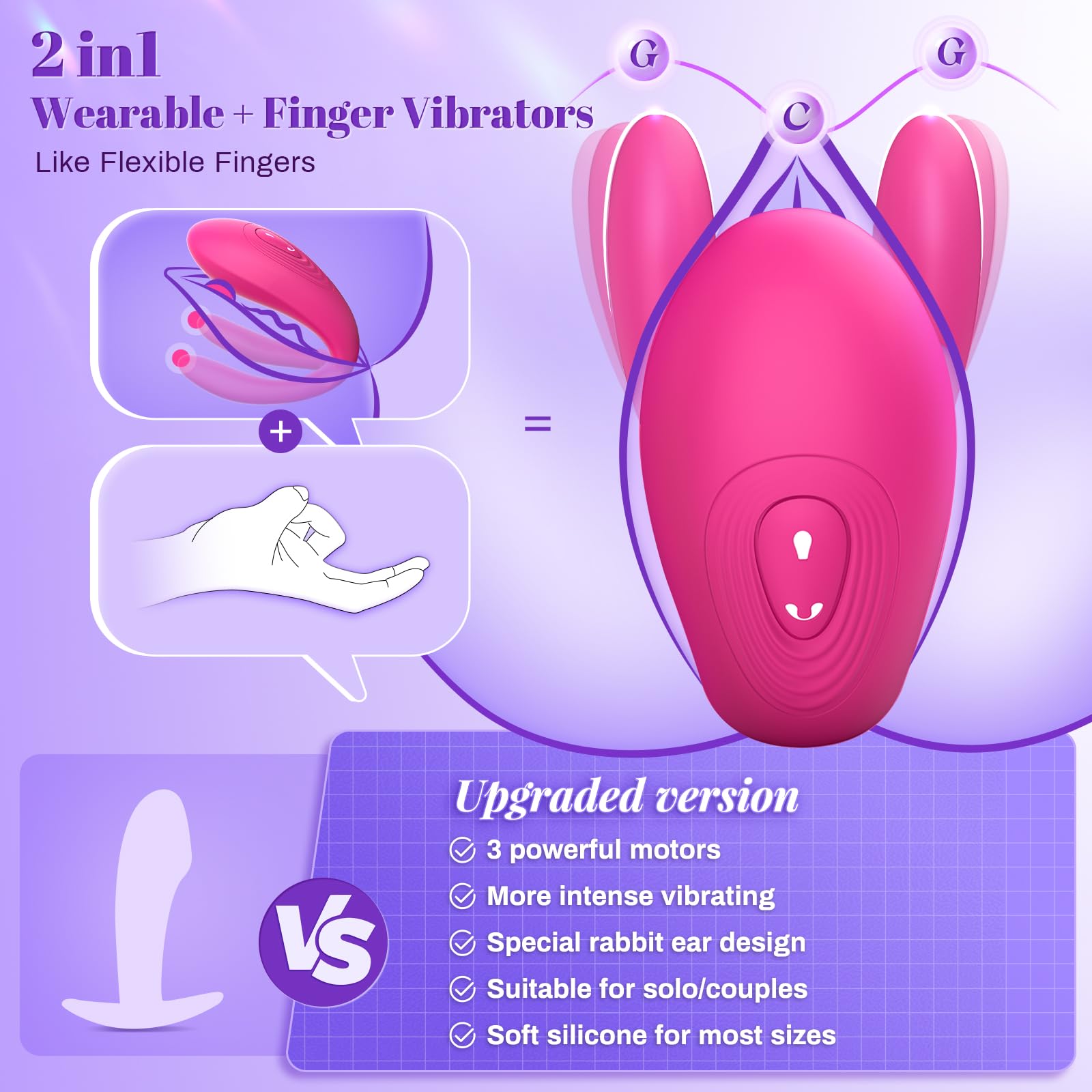 Wearable Remote Control Vibrator - BIG SHOCKED Adult Sex Toys for Women Couples Female Sex Toy G Spot Vibrater Clitoral Penis Vibrators with 10 Powerful Vibrating Dildo Sexual Pleasure Tools for Women