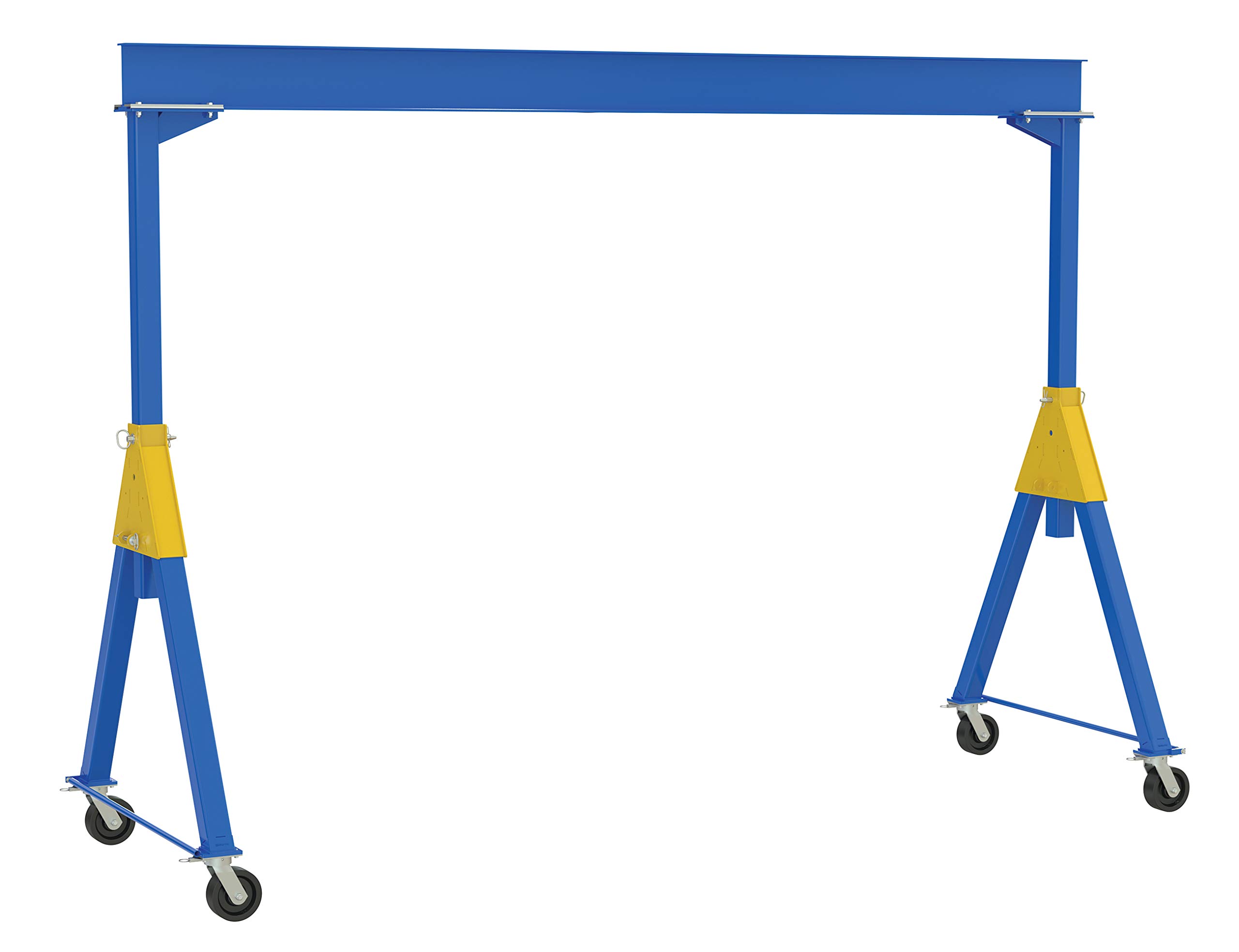 Vestil FHSN-6-15 Steel Knockdown Fixed Gantry Crane with Phenolic Casters 15 Ft. 6000 Lb. Capacity Blue