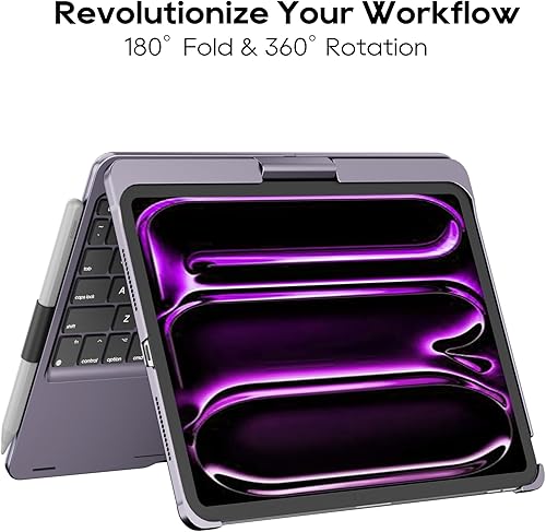 Miniatura 105 de Funda giratoria con teclado para Apple iPad mini 7ª generación 2024 (A17 Pro)/iPad mini 6ª generación (8.3 pulgadas) 2021; teclado compacto