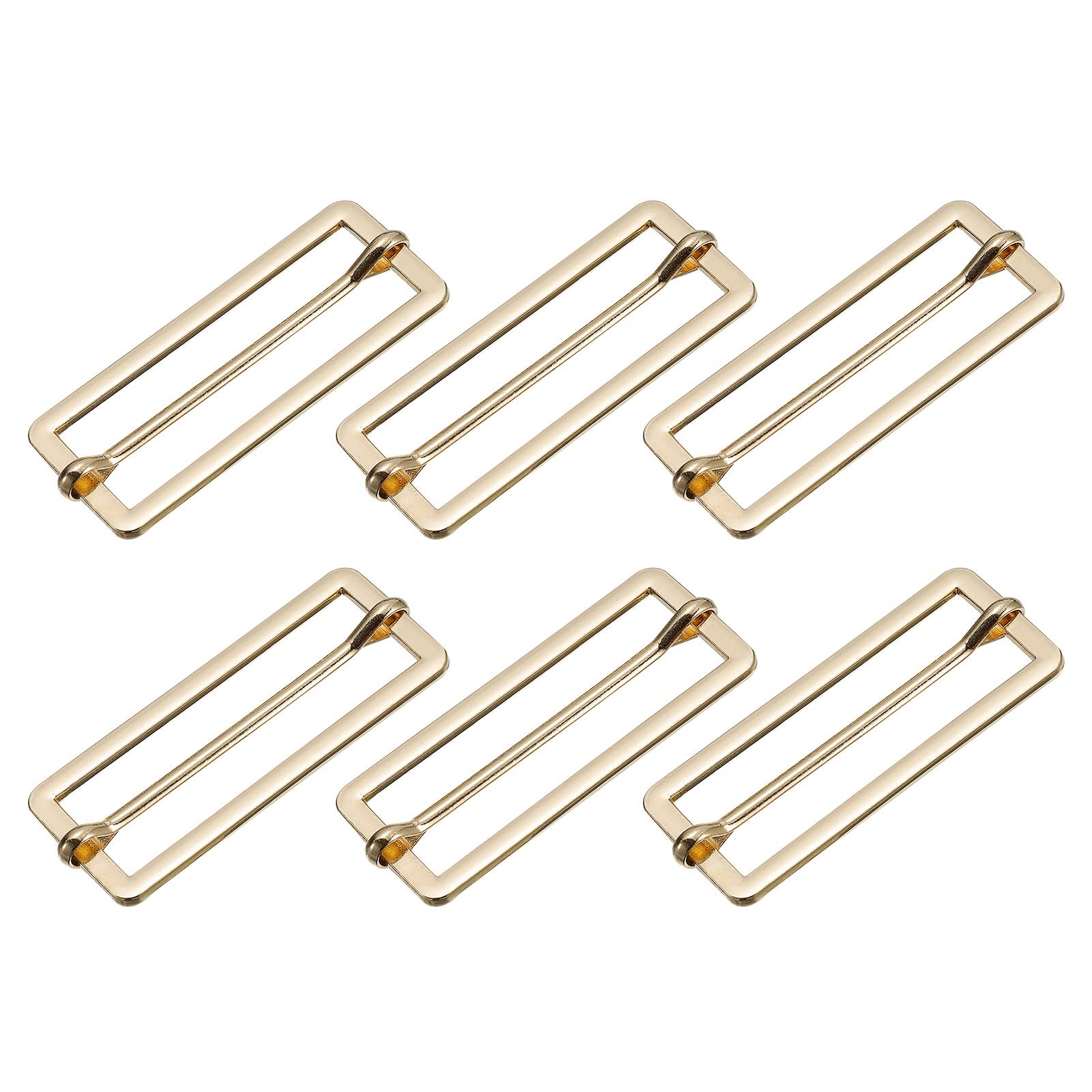 Sourcing Map Deslizantes Hebillas, 10uds 38x20x3,8mm Metal Rectángulo