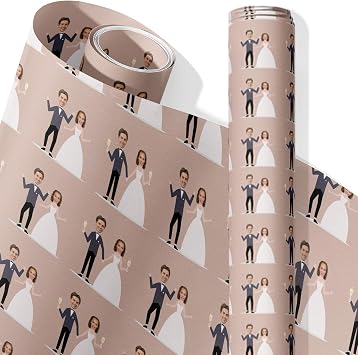 Nsipan Custom Wrapping Paper Personalized Wrapping Rolls Paper with Photo Text Custom Gift Wrap Roll for Birthday Mother Father Day Anniversary Wedding Easter Graduation, 2 Rolls, 74x51cm