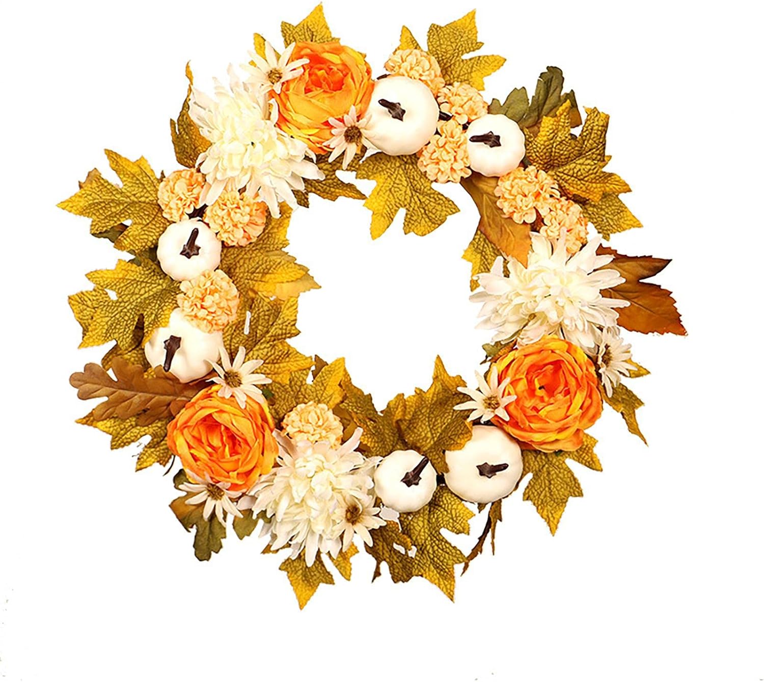 ハロウィーン クリスマス 花輪 飾り ガーランド 秋の花輪 紅葉 ツリー リース 楓 手作り 玄関 装飾 かぼちゃ メープル 飾りシミュレーションカエデの葉の装飾家 庭 結婚式飾り屋内屋外の装飾