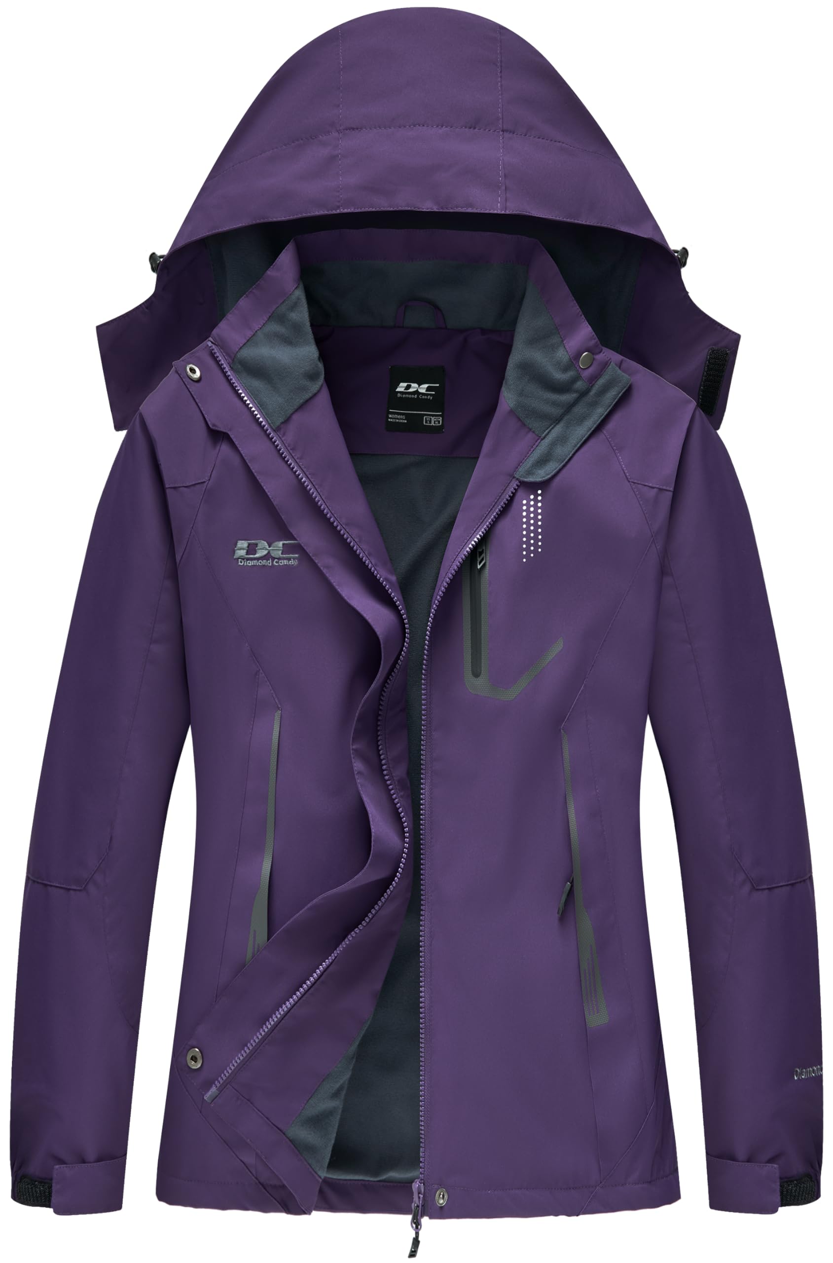 DCmount Regenjacke Damen Wasserdicht übergangsjacke damen Outdoor Wanderjacke softshelljacke für damen mit Kapuze