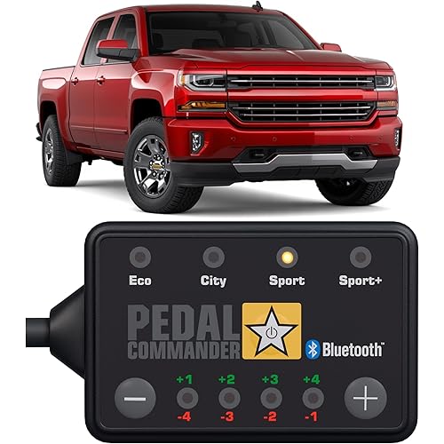 PEDAL COMMANDER Throttle Response Controller compatible with Chevrolet Silverado 2007-2018,1500, 2500HD, 3500HD, Plug-and-Play, 4 Modes 36 Sensitivity Levels, App Control Anti-Theft, Truck Accessories