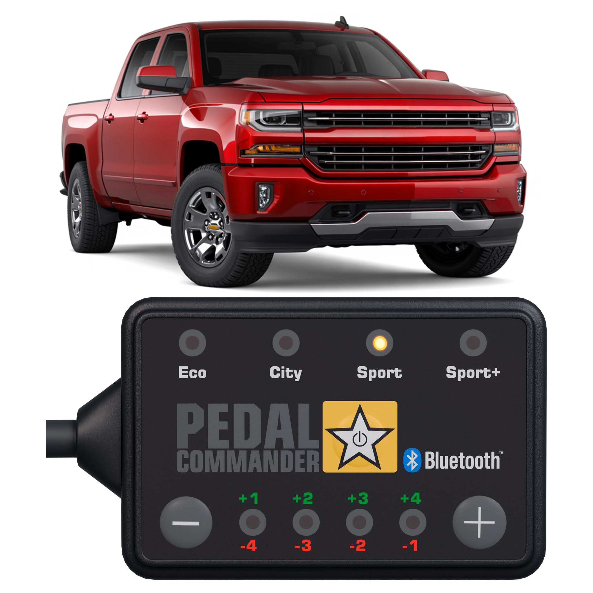 PEDAL COMMANDER Throttle Response Controller Compatible with Chevrolet Silverado 2007-2018,1500, 2500HD, 3500HD, Plug-and-Play, 4 Modes 36 Sensitivity Levels, App Control Anti-Theft, Truck Accessories