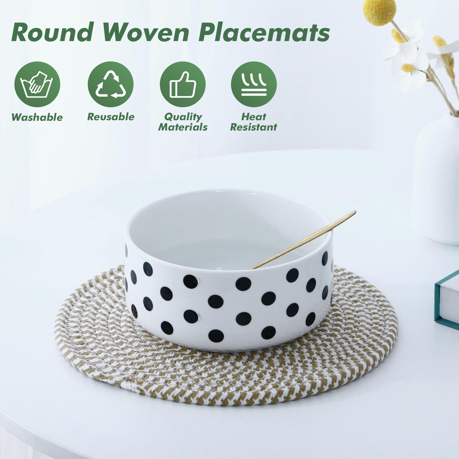 8 Inch Cotton Rope Trivets for Hot Dishes Set of 8 Heat Resistant Mats for Countertop Potholders for Kitchens Trivets for Hot Pots and Pans and Quartz Countertops Farmhouse Kitchen Décor, Mixed Brown