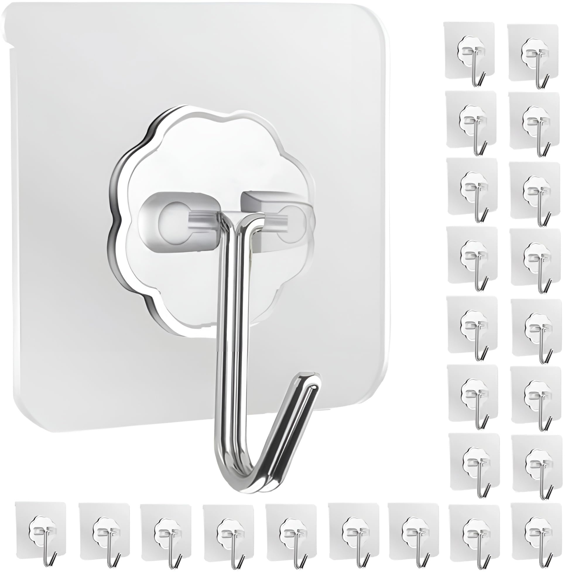 KBS Self Adhesive PVC Wall Hanger Steel Hook Stickers for Hanging Clothes,Photo Frame,Key Home Kitchen Tools Office Bathroom Bedroom Products Door Multipurpose Organizers Accessories Items