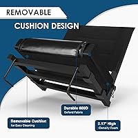 Vista 4 de Stadium Seats with Back Support,Bleacher Chairs with Cushion, Portable Folding Stadium Chair with Removable Cushion and Large Pocket for School