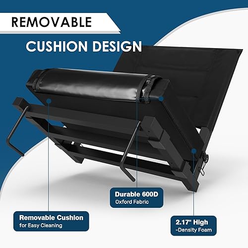 Miniatura 4 de Stadium Seats with Back Support,Bleacher Chairs with Cushion, Portable Folding Stadium Chair with Removable Cushion and Large Pocket for School