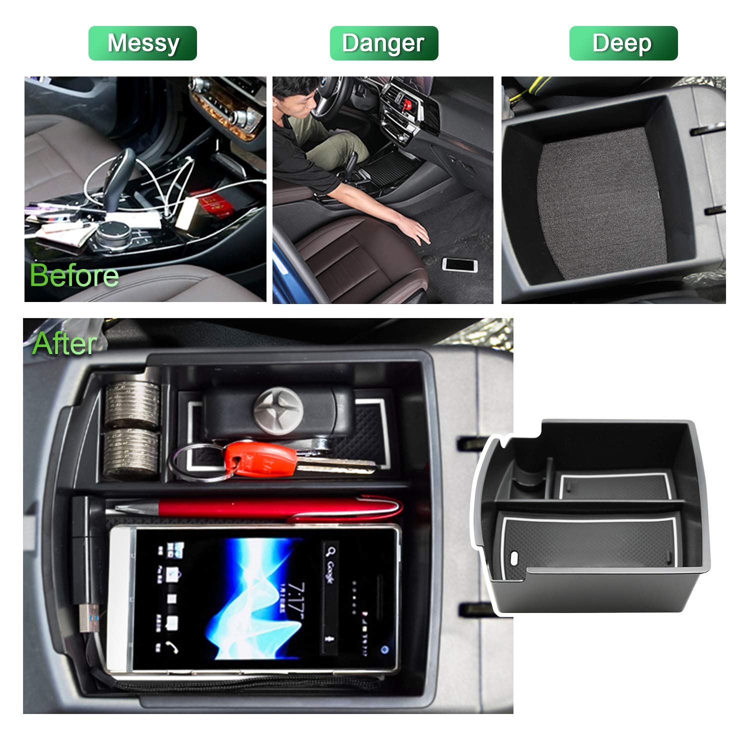 Bandeja Organizadora Para Mazda CX-5 (2017-2023) - Caja Reposabrazos Central, Antideslizante
