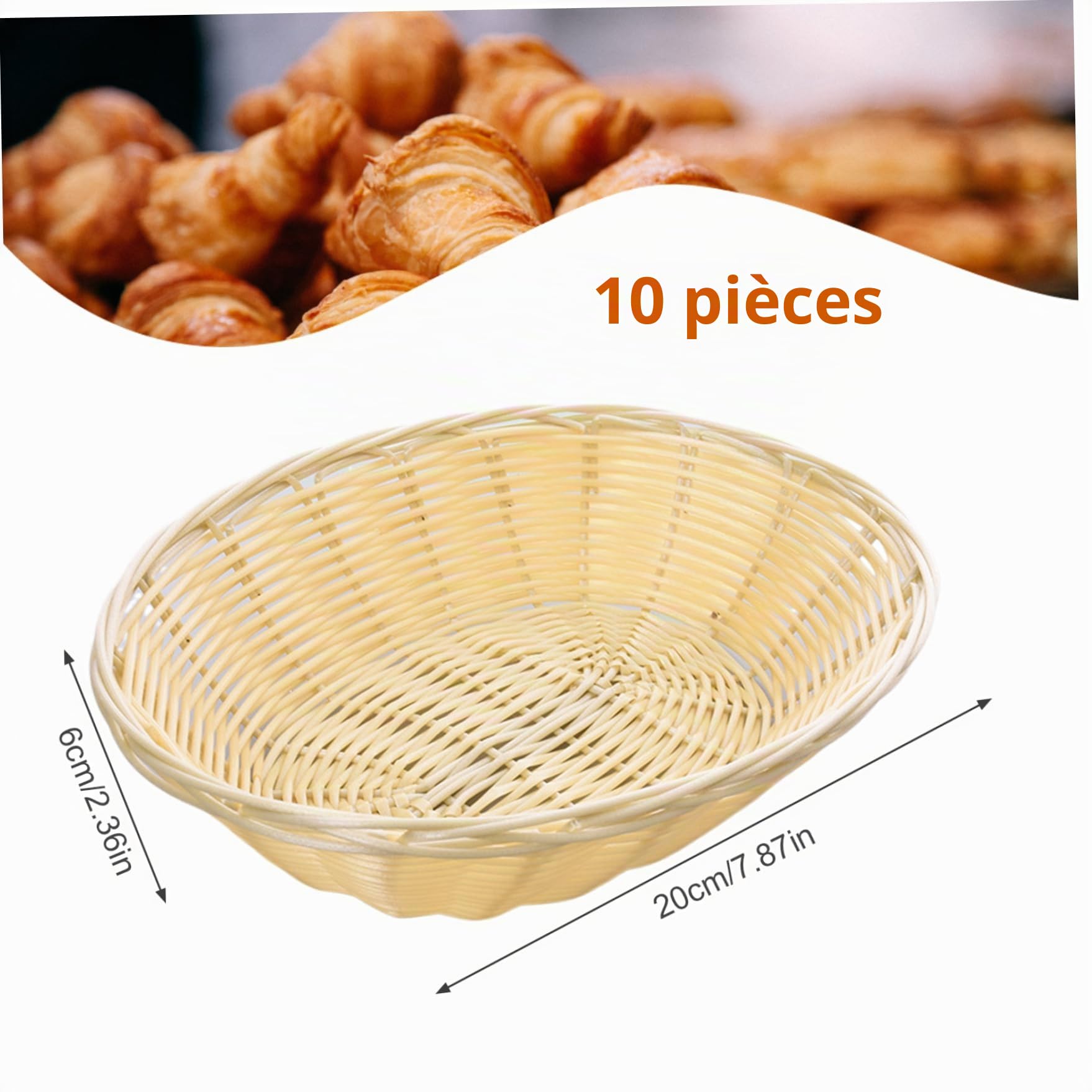Lot De 10 Paniers à Pain Ovales Pour Table Paniers Cadeaux En Plastique 20 X 6,1 Cm Paniers Alimentaires Vides Corbeille à Fruits Pour Cuisine Présentoir De Pièce Maîtresse