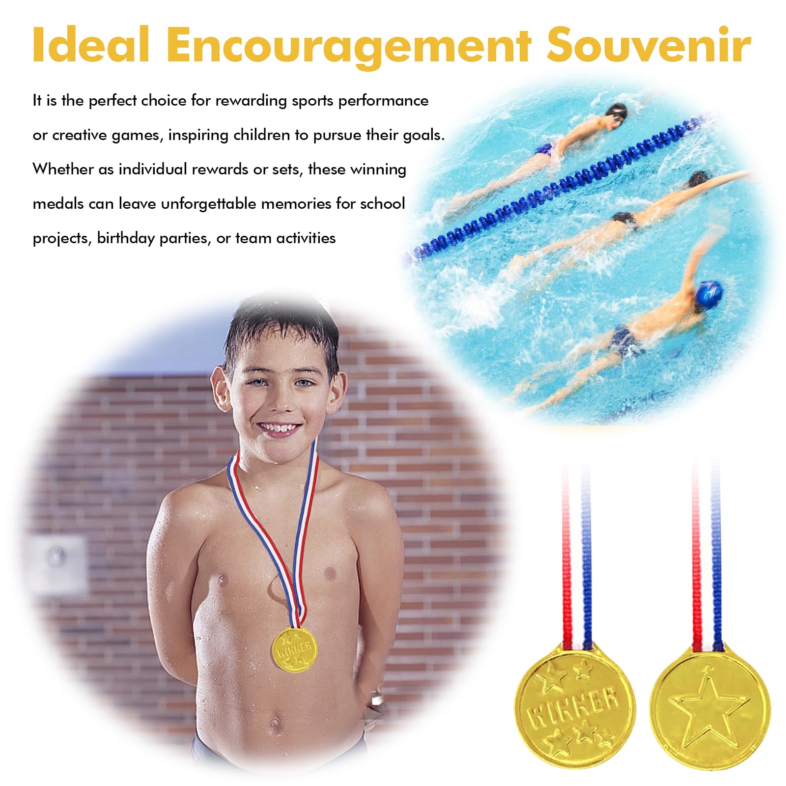 100 medaglie sportive: medaglie vincenti, set di medaglie per bambini, medaglie d'oro per bambini, super medaglie, feste di compleanno per bambini, regalo per sport, feste, premi
