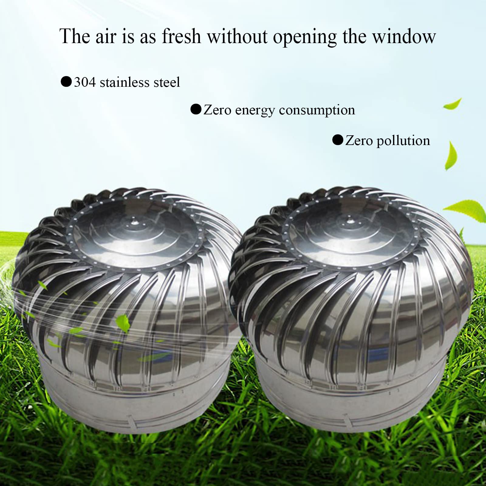 Sombrerete De Chimenea Multiusos Superior, Ventilador De Turbina, Sombrerete De Chimenea Giratorio Anti-Tiro Descendente, Sombrerete De Chimenea Giratorio De Acero Inoxidable, Tapa，110mm
