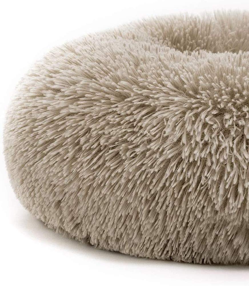 Lit pour Chien Apaisant,Lit pour Chien Extra-Doux Confortable,Puppy Love Rond Donut Moelleux,Panier Chat Chien Dehoussable,Coussin Chien Anti Stress XXXL