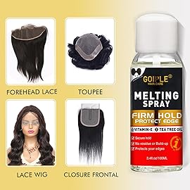 Wig Glue for Front Wigs Adhesive for Closure Wigs Extensions - Lace Melting Spray for Wigs Lace Front Hair Glue Tools with Remover Hair Wax Stick Edge Control Wig Cap Edge Comb Elastic Bnad Set