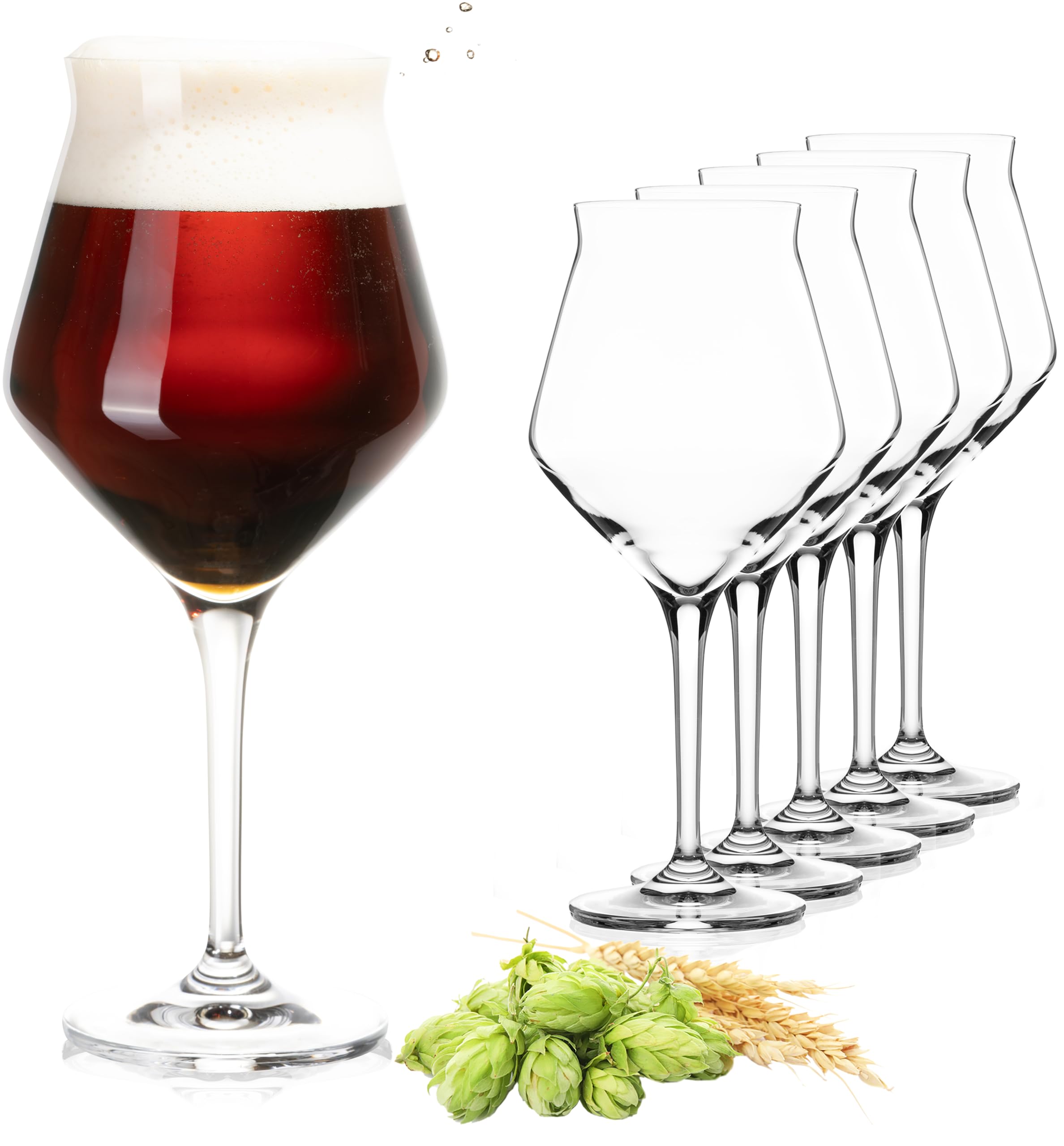 Platinux Set 6 Bicchieri Da Birra In Vetro 500 Ml - Lavabili In Lavastoviglie - Trasparenti