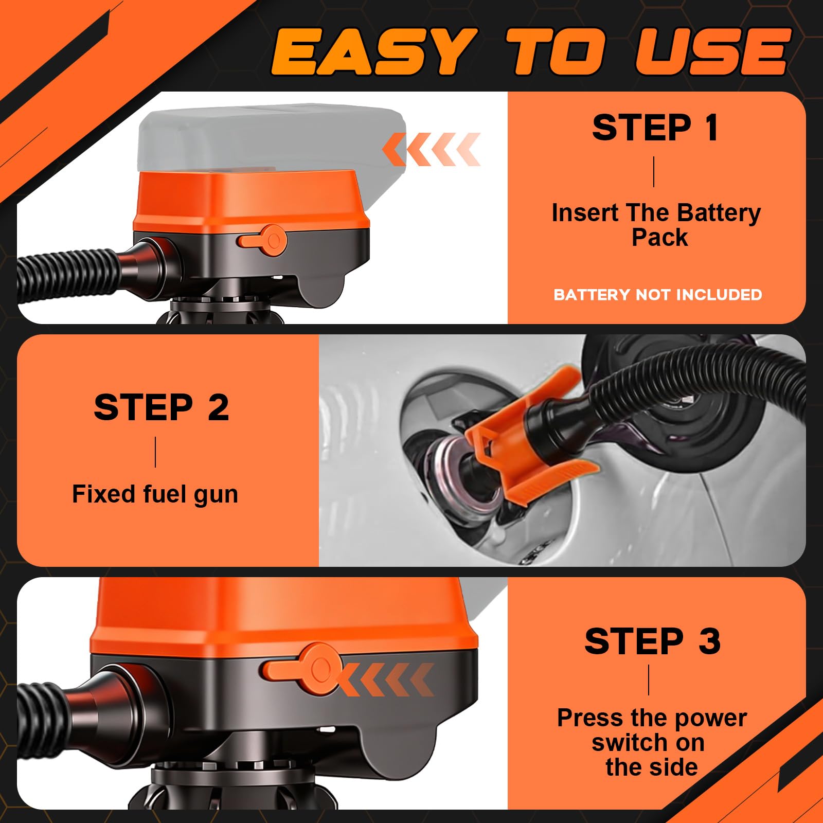 WingFly Bomba de Trasiego de Combustible para Dewalt 20V Milwaukee 18V | Sensor de Parada Automática, Bomba de Líquido Portátil, Bomba de Trasiego Eléctrica (12L/Min)