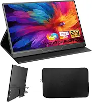 Monitor Portátil 15,6' Polegadas 1080P FHD USB-C HDMI para Jogos, Tela IPS Ultrafina com Capa Inteligente e Alto-falantes, Monitor Externo (M156ZS-Suporte)