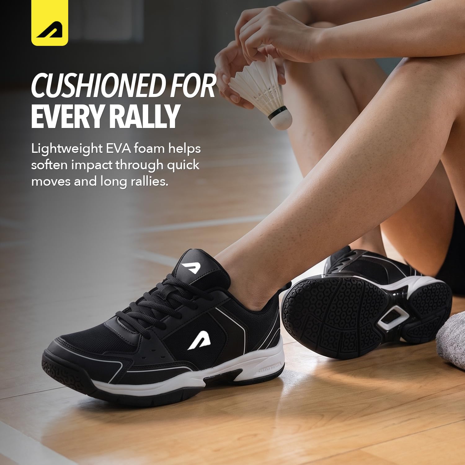 Boldfit Badminton Shoes for Man Lightweight Non Marking Shoes for Badminton Breathable Anti Skid Shoe for Man Shuttle Non Marking Indoor Shoe for Pickleball, Tennis, Padel, Black White - 08 1