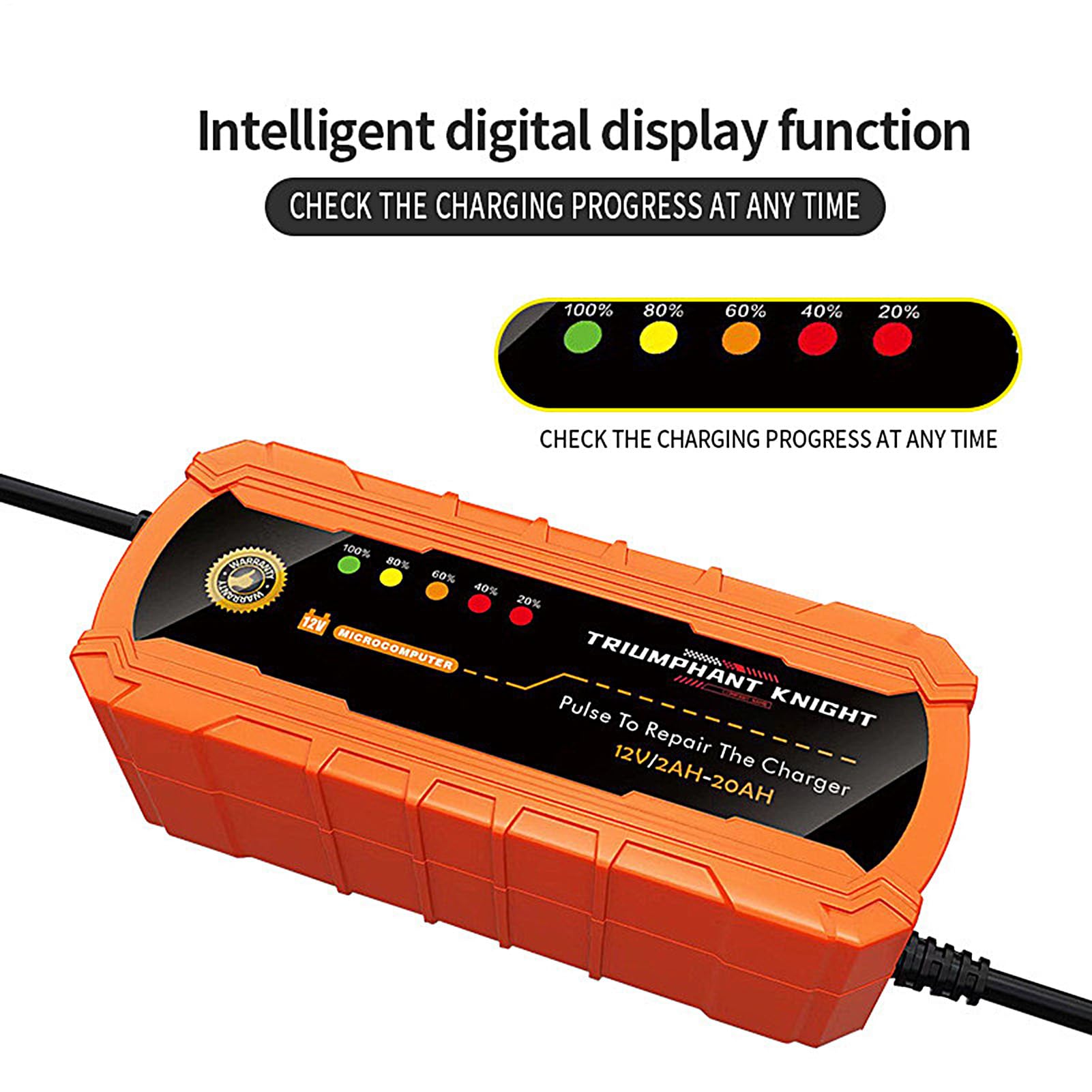 Caricabatteria Auto 12V/12A Intelligente - Per Batterie Piombo-Acido, AGM, GEL, Con Display LCD - Foto 14