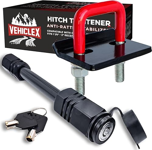 Miniatura 1 de Vehiclex Paquete de 58 con pasador de bloqueo y ajuste de enganche antisonajero para receptores de enganche de remolque de 2 pulgadas