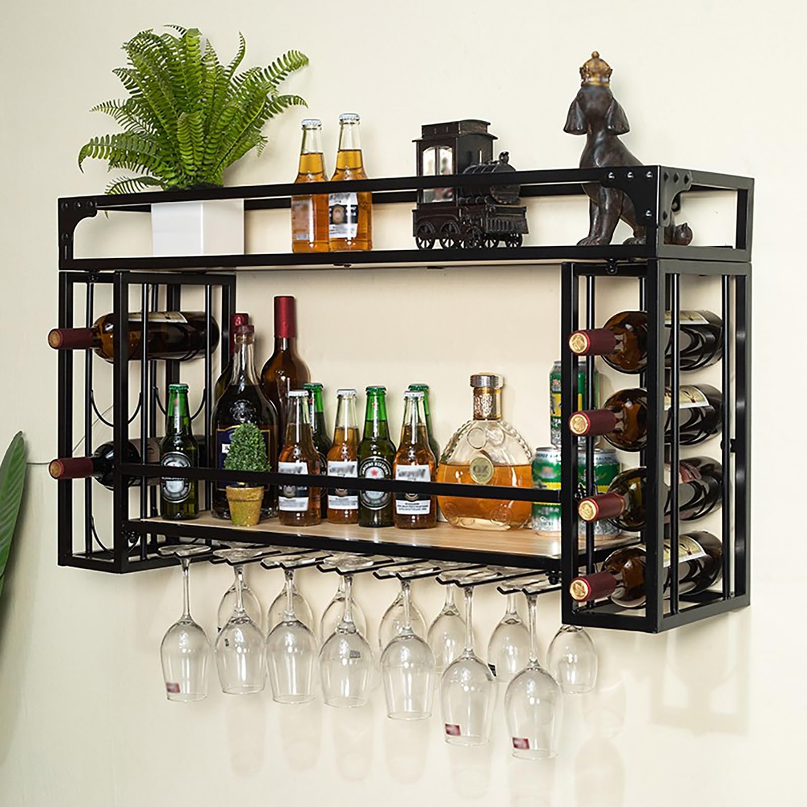 Casier à vin mural moderne en métal pour partager de doux moments autour d'un verre