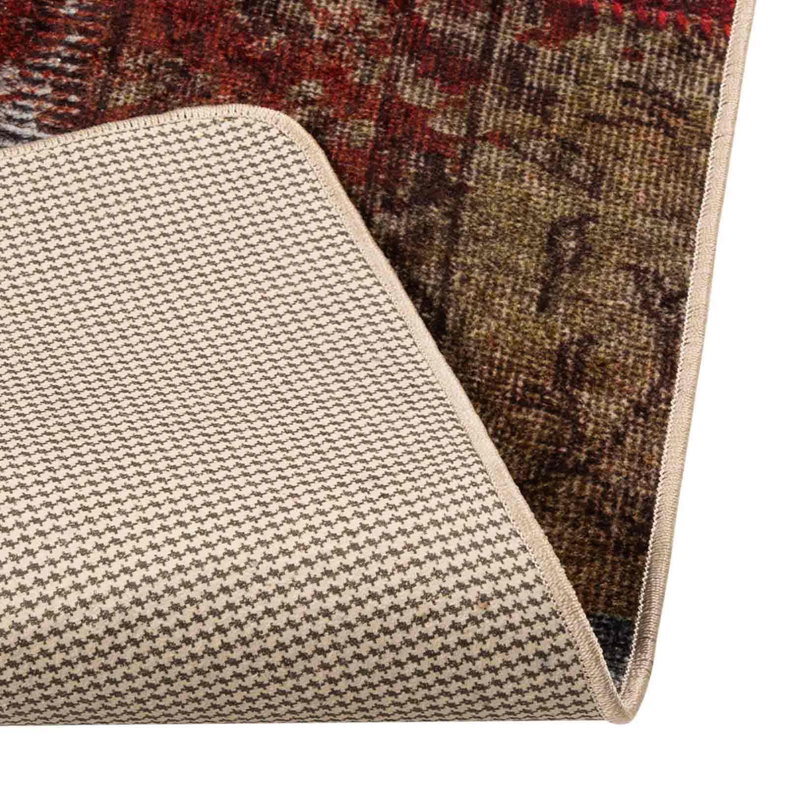 Teppichläufer MARSA 80 x 200 cm Mehrfarbig - Moderner Flurläufer rutschfest & Waschbar - Weicher Kurzflor Teppich aus Polyester & PVC für Flur, Wohnzimmer und Schlafzimmer