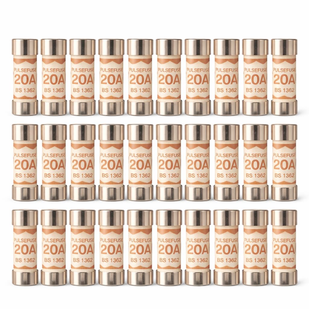 Pulsefuse® Assorted Plug Fuses - 1A, 2A, 3A, 5A, 7A, 10A, 13A, 15A, 20A Amp for UK 3-Pin Plugs, Sockets & Appliances | BS1362 Compliant (50 Pack - 20A) — image 1