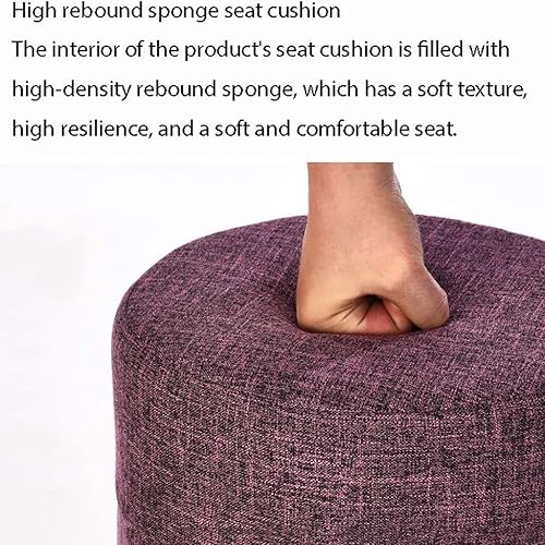Miniatura 8 de ONDIAN Taburete de tela Taburete de moda para el hogar, sala de estar, taburete pequeño, taburete de madera maciza, banco pequeño, zapatos de banco