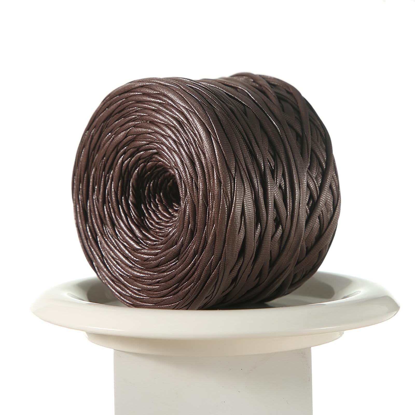 COOLHOOD Bag Making Cord Roll with Braided Faux Leather Look, Flat Polyester Weaving Supply, Approx 60M Roll Use Woven Purse Cord Flat Bag Braid Ribbon Strap Weaving Supply Accessory Trim Spool