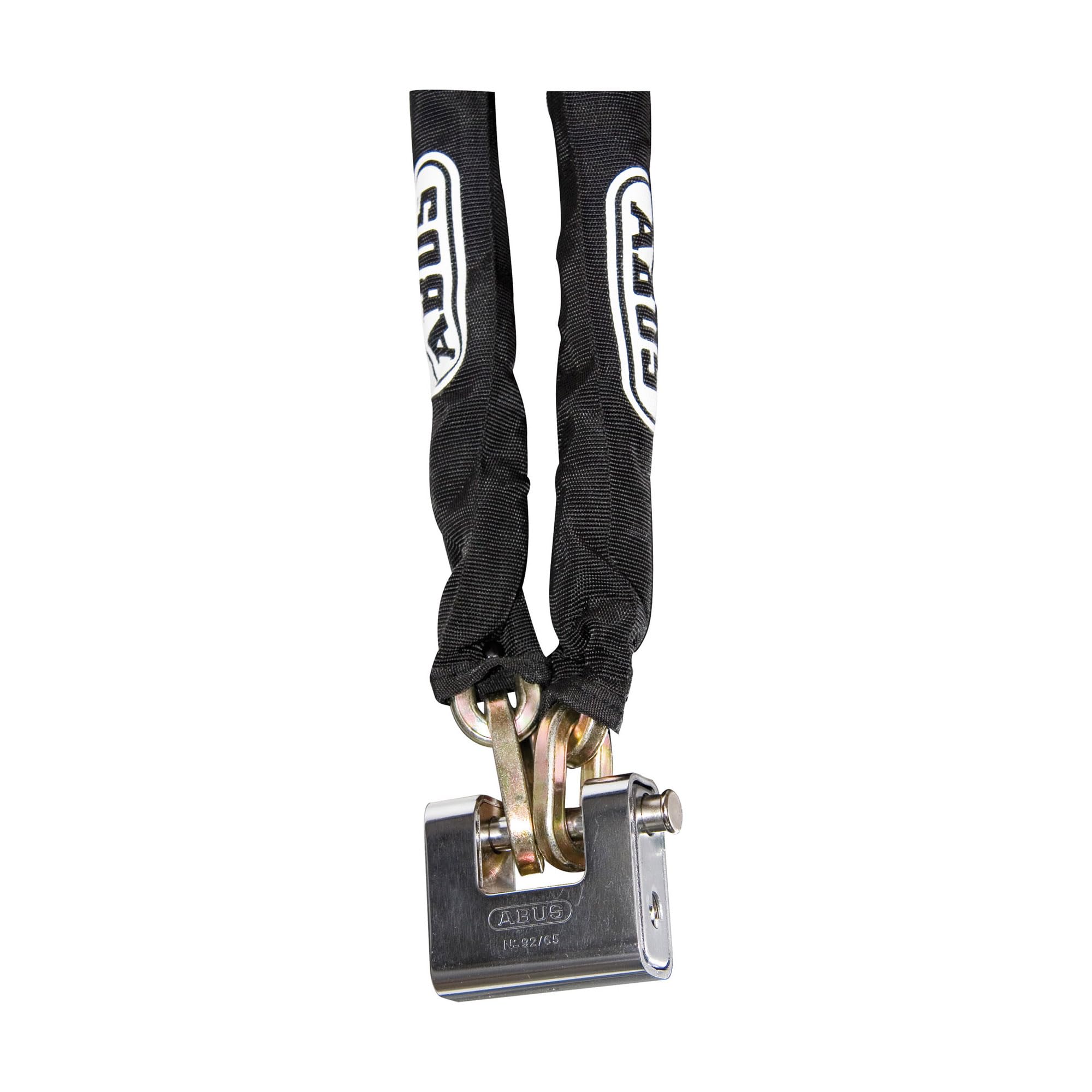 ABUS Cadenas Monobloc 92/80 - Cadenas en laiton avec gaine en acier - pour distributeurs automatiques, grilles roulantes, etc. - avec goujon épais - niveau de sécurité ABUS 8 - argent