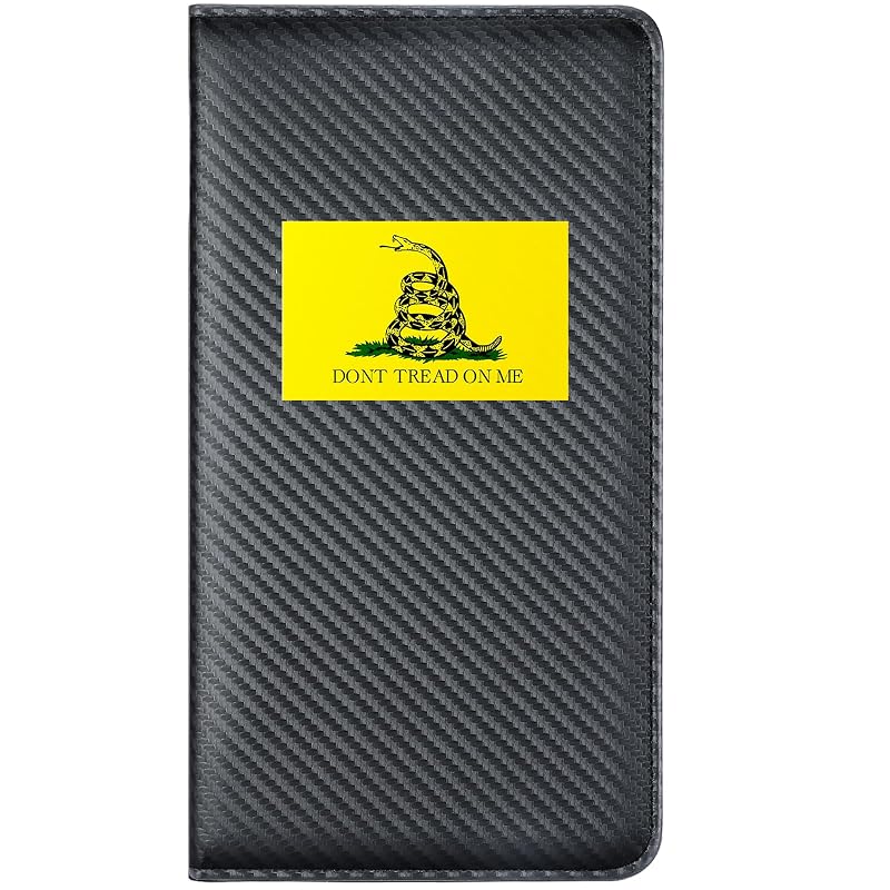 Porta-Documentos Automotivo Giftguys com Fechamento Magnético em Couro Sintético Carbon Fiber+Yellow Flag