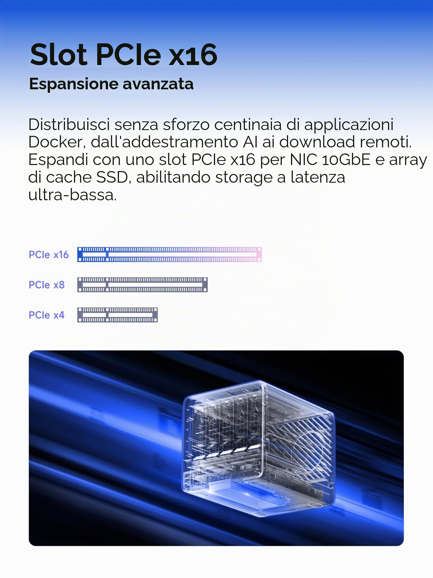 MINISFORUM N5 Air NAS desktop a 5 bay Fino a 174 GB di Spazio di Archiviazione,CPU AMD Ryzen 7 255 (8C/16T),Barebone,Dual DDR5 Slots,1x 10 GbE,1x 5 GbE, 2x USB4 (8K), HDMI 8K, OCuLink, 3x slot M.2