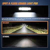 Vista 3 de Nilight Módulos LED de Montaje Empotrado, 2 unidades, 6 pulgadas, 60W, Luz de Trabajo LED, Combo de Haz de Inundación y Concentrado, Luces