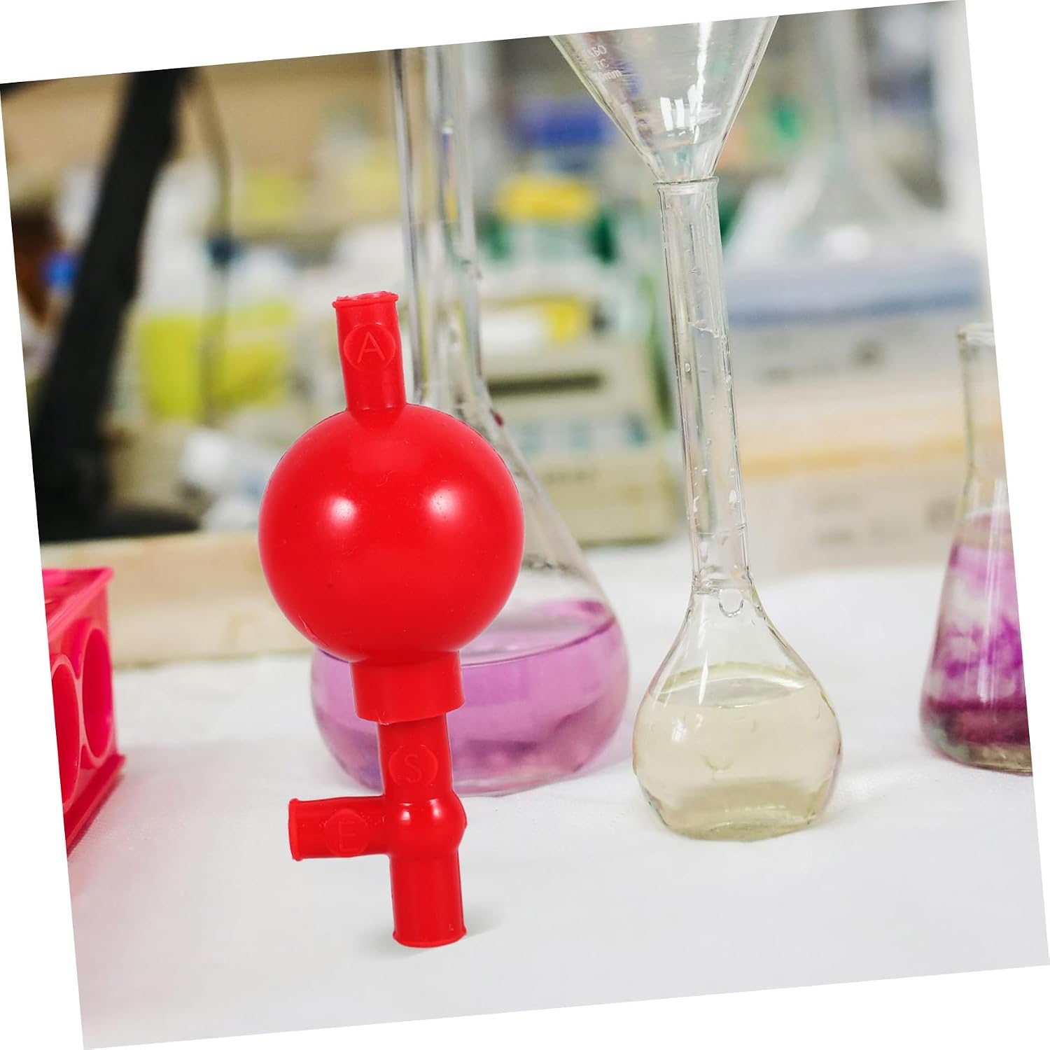 Veemoon Silicone Bulb for Laboratories High Efficiency Manual Pipette Filler Versatile Three-Valve Lab Tool for Liquid Transfer and Mixing