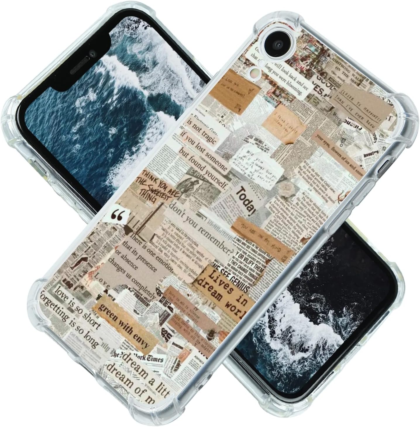 Amazon Com Aesthetic Newspaper Collage Case For Iphone Xr Retro Vintage Lifestyle Art Case Compatible With Iphone Xr Trendy Design Tpu Bumper Case Support Wireless Charging Cell Phones Accessories