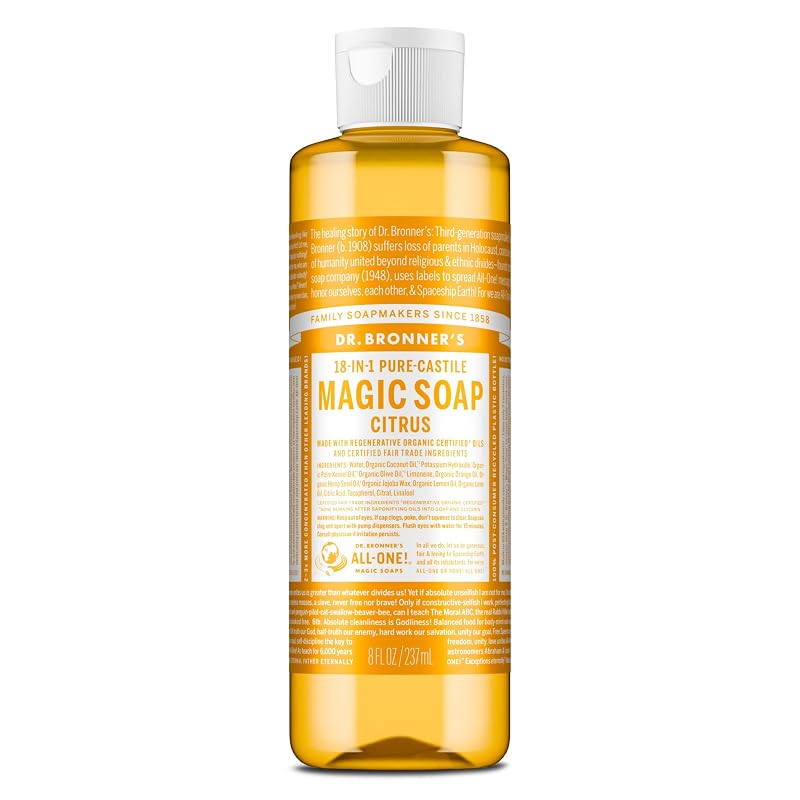 Sabonete líquido Citrus Pure-Castile Dr. Bronner's, 240 mL