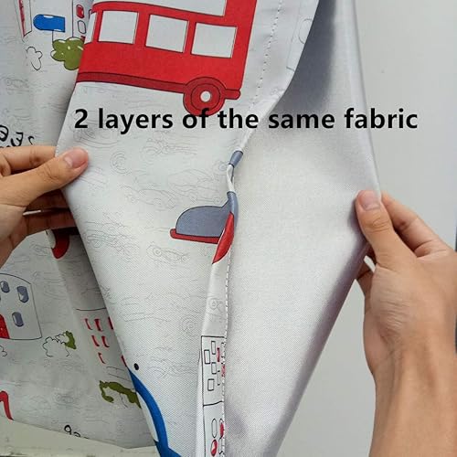 Miniatura 6 de MYRU Cortinas absolutamente opacas para habitación de niños, cortinas forradas de 2 capas para habitación de niños y niñas, juego de 2 (coche de